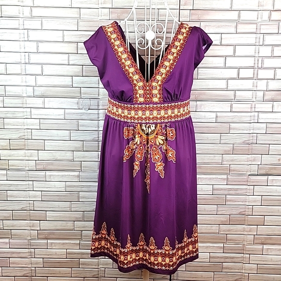 INC International Concepts Dresses & Skirts - Deep v-neck purple dress
